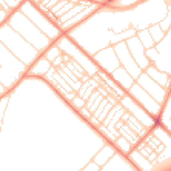Daytime road noise heatmap for DN2 5BU