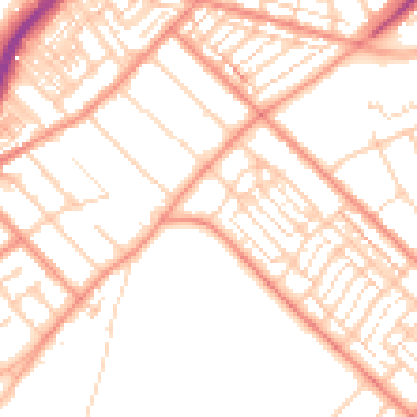 Daytime road noise heatmap for DN2 5BW