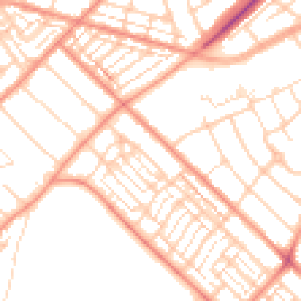 Daytime road noise heatmap for DN2 5BZ