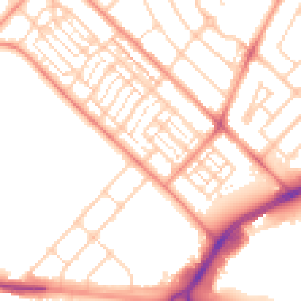 Daytime road noise heatmap for DN2 5HN
