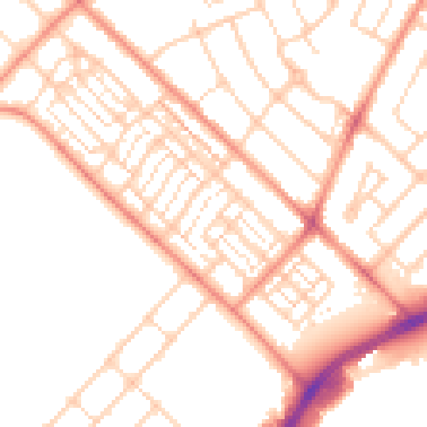 Daytime road noise heatmap for DN2 5HP