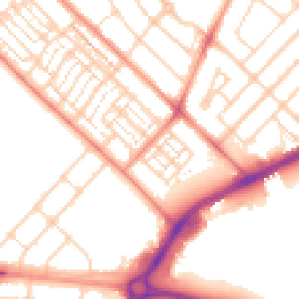 Daytime road noise heatmap for DN2 5HT
