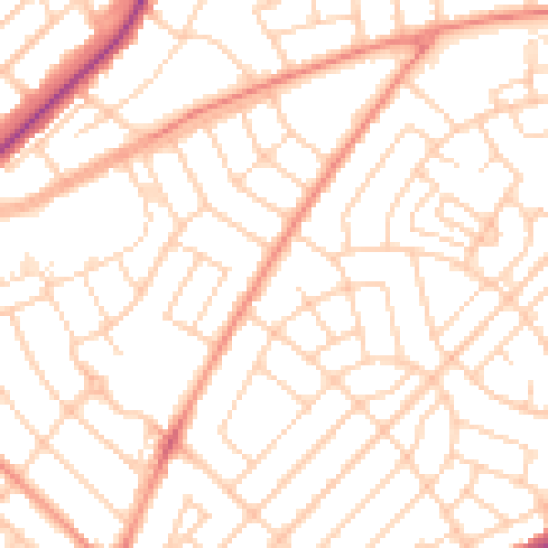 Daytime road noise heatmap for DN2 5JE