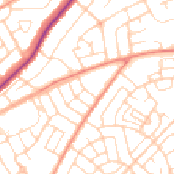 Daytime road noise heatmap for DN2 5JL