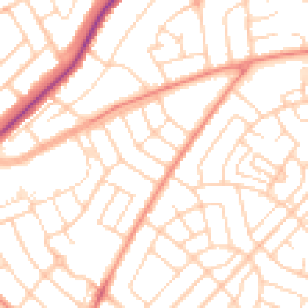 Daytime road noise heatmap for DN2 5JT