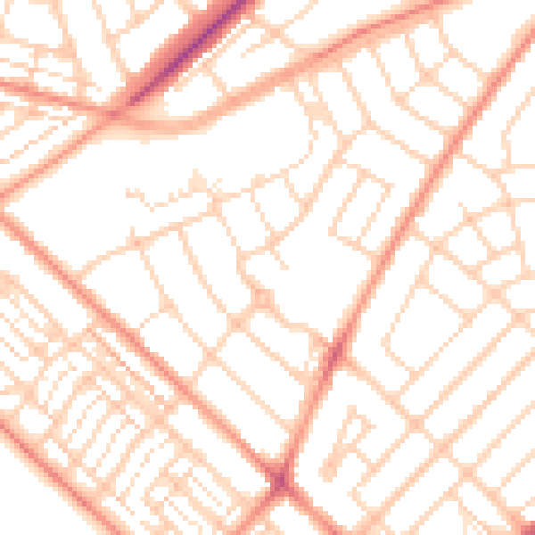 Daytime road noise heatmap for DN2 5LH