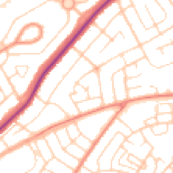 Daytime road noise heatmap for DN2 5NJ
