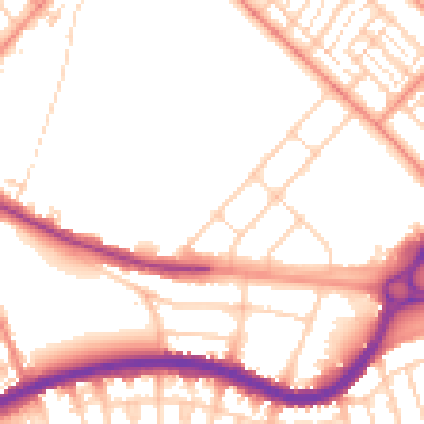 Daytime road noise heatmap for DN2 6BZ