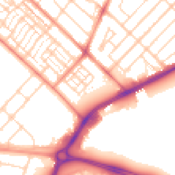 Daytime road noise heatmap for DN2 6DE
