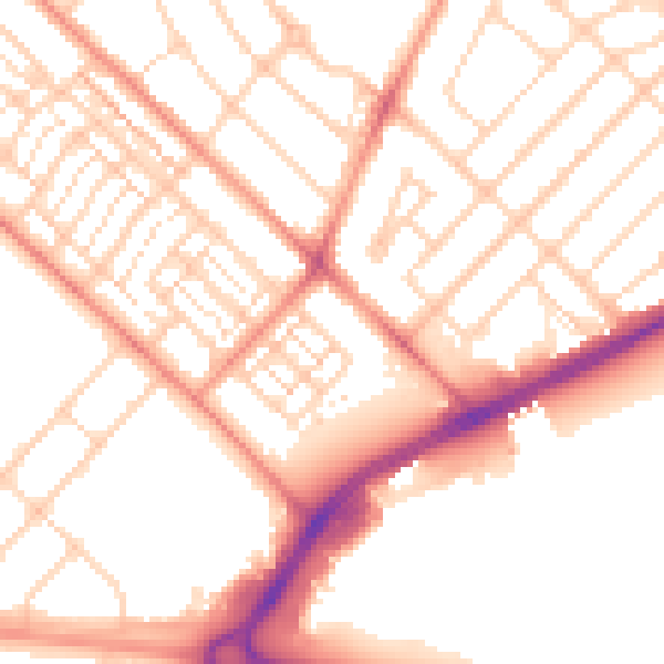 Daytime road noise heatmap for DN2 6DP