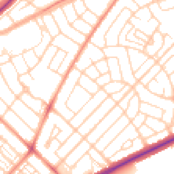 Daytime road noise heatmap for DN2 6EP
