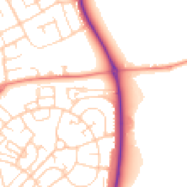 Daytime road noise heatmap for DN2 6HR