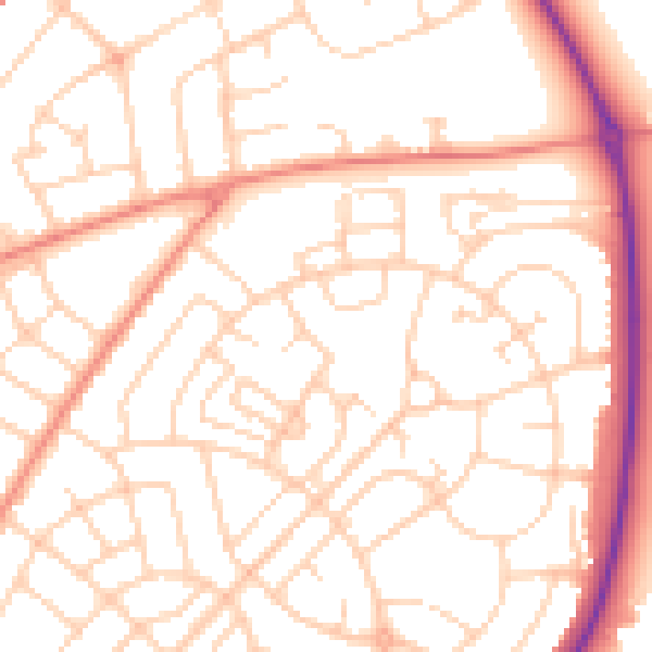 Daytime road noise heatmap for DN2 6PX