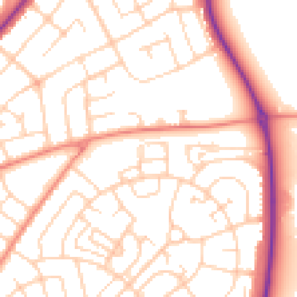 Daytime road noise heatmap for DN2 6QD