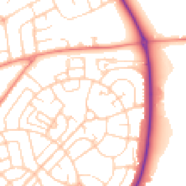 Daytime road noise heatmap for DN2 6QQ