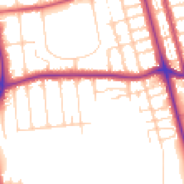 Daytime road noise heatmap for DN32 0AA