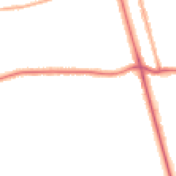 Night-time road noise heatmap for DN32 0AB