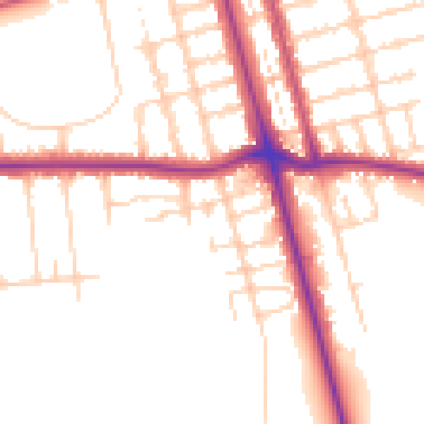 Daytime road noise heatmap for DN32 0AG