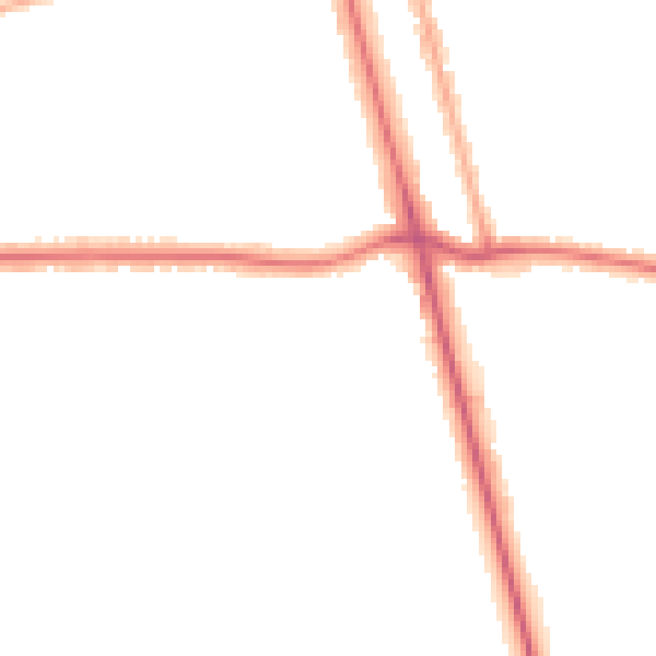 Night-time road noise heatmap for DN32 0AG