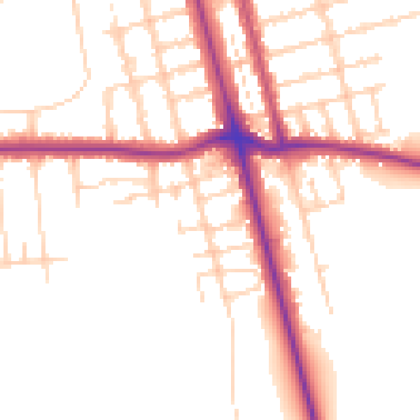 Daytime road noise heatmap for DN32 0AH
