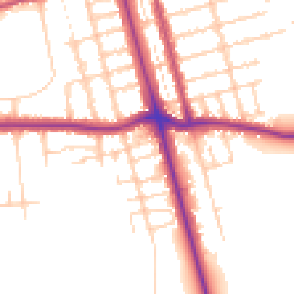 Daytime road noise heatmap for DN32 0AJ