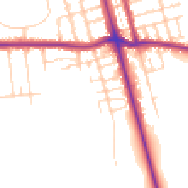 Daytime road noise heatmap for DN32 0AN