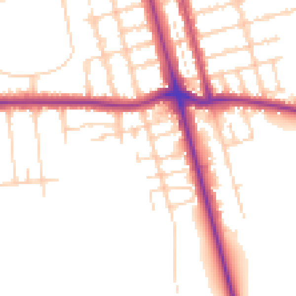 Daytime road noise heatmap for DN32 0AQ