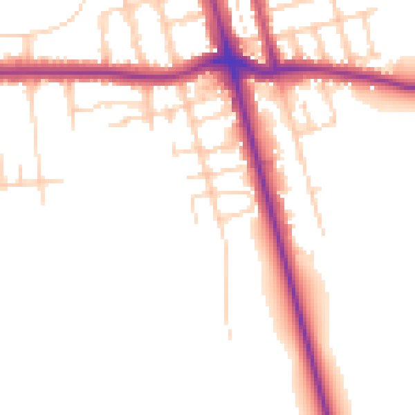 Daytime road noise heatmap for DN32 0AS