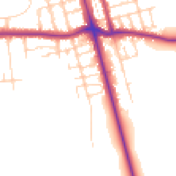 Daytime road noise heatmap for DN32 0AU