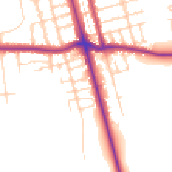 Daytime road noise heatmap for DN32 0AW