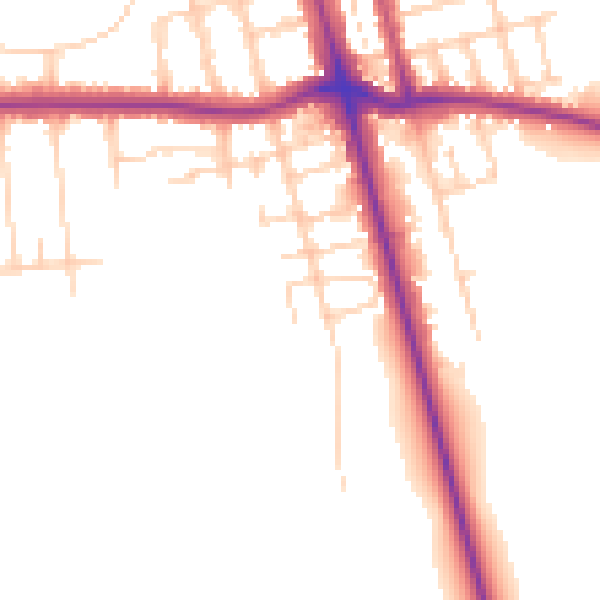 Daytime road noise heatmap for DN32 0AX