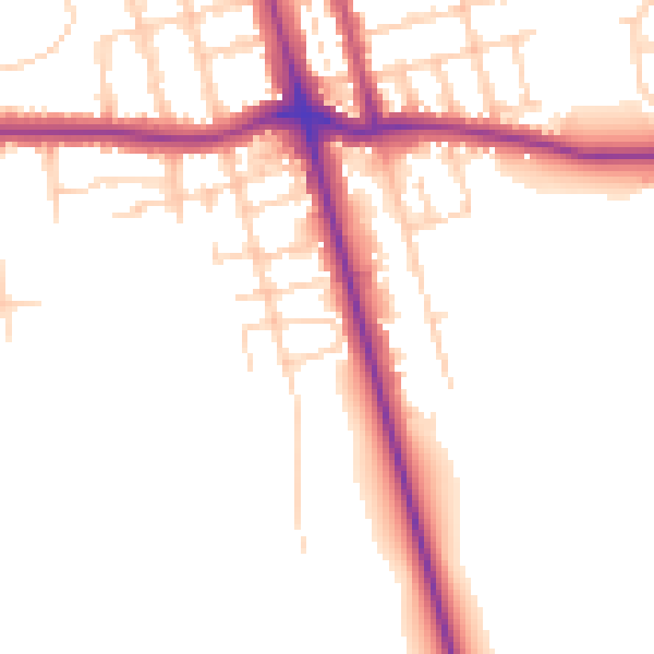 Daytime road noise heatmap for DN32 0AY