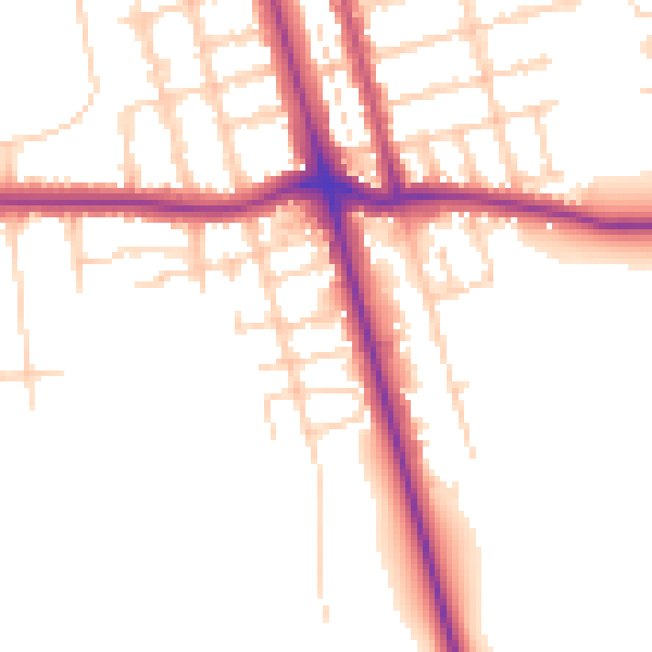 Daytime road noise heatmap for DN32 0BD