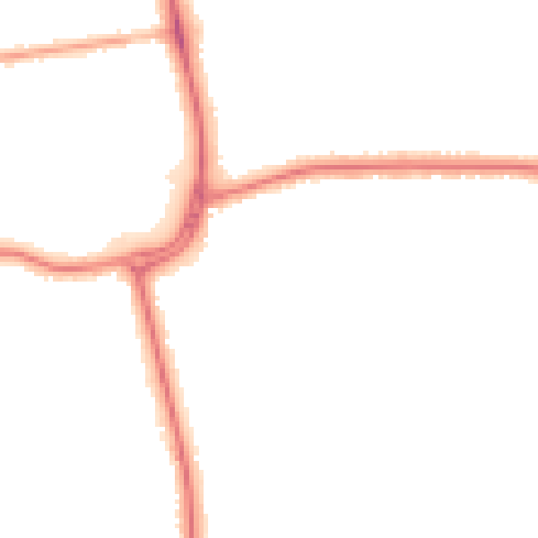 Night-time road noise heatmap for DN32 0BP