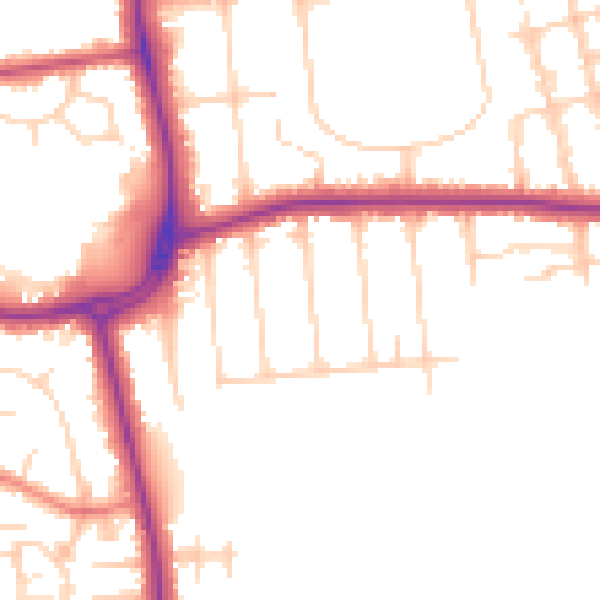 Daytime road noise heatmap for DN32 0BS