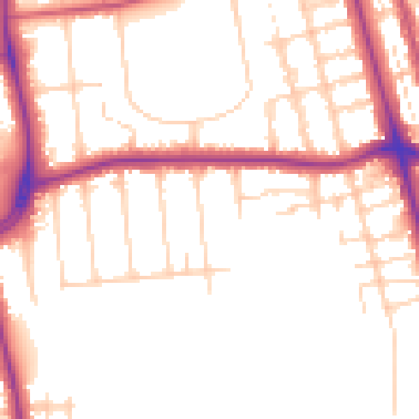 Daytime road noise heatmap for DN32 0DG