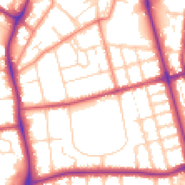 Daytime road noise heatmap for DN32 0DR