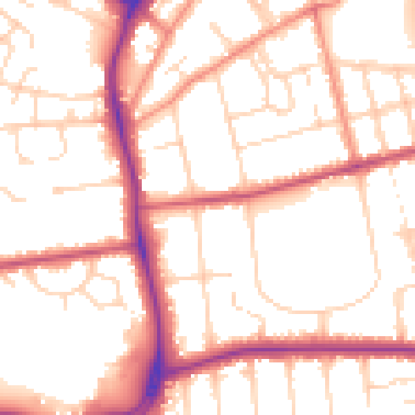 Daytime road noise heatmap for DN32 0DU