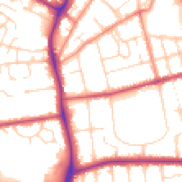 Daytime road noise heatmap for DN32 0DX