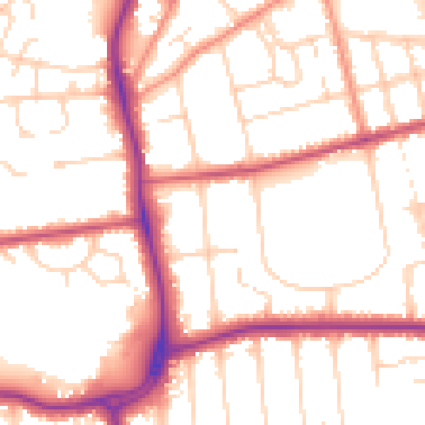 Daytime road noise heatmap for DN32 0DZ