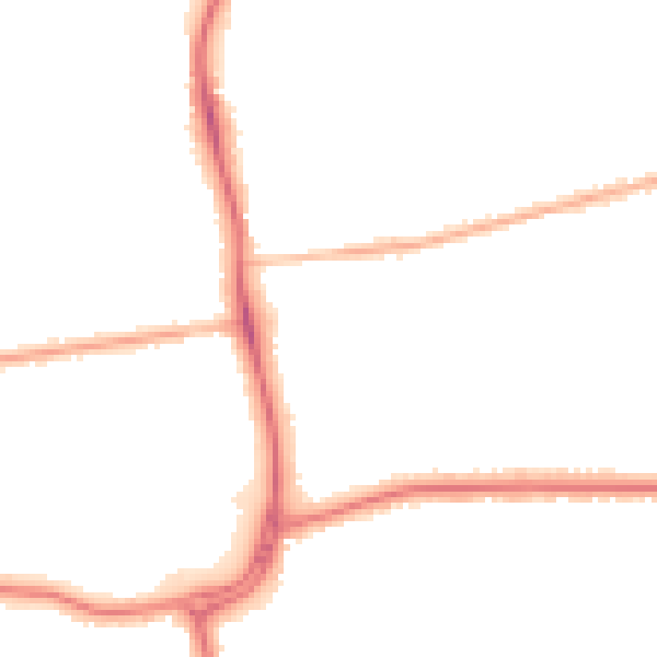 Night-time road noise heatmap for DN32 0EA