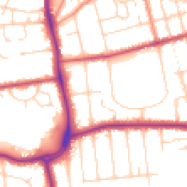 Daytime road noise heatmap for DN32 0ED