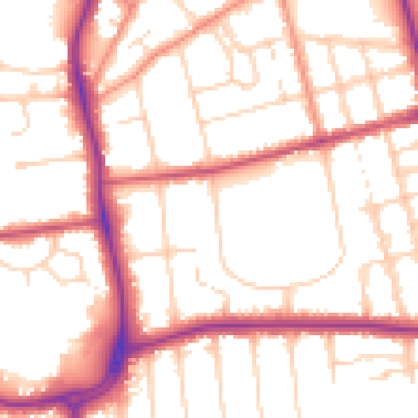 Daytime road noise heatmap for DN32 0EE