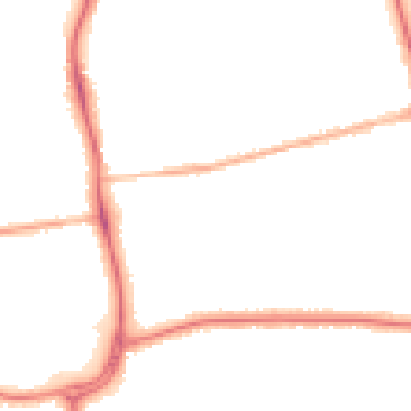 Night-time road noise heatmap for DN32 0EE