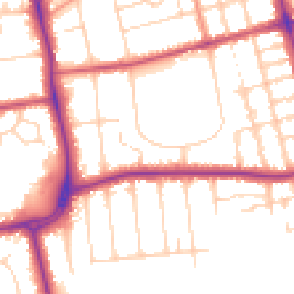 Daytime road noise heatmap for DN32 0EF