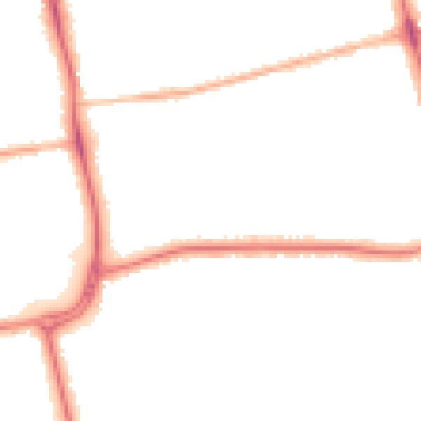 Night-time road noise heatmap for DN32 0EF