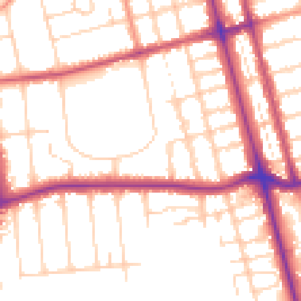 Daytime road noise heatmap for DN32 0EG