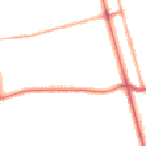 Night-time road noise heatmap for DN32 0EG