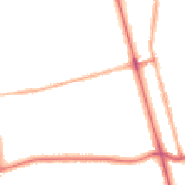 Night-time road noise heatmap for DN32 0EQ