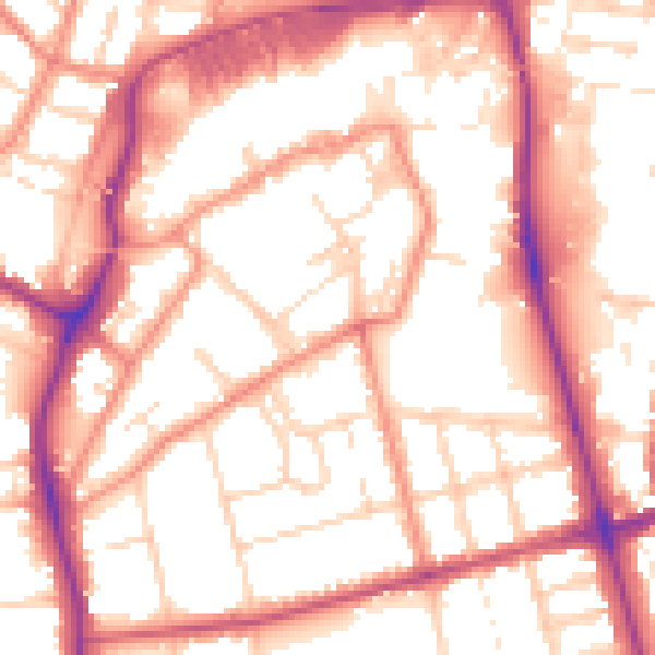 Daytime road noise heatmap for DN32 0ES